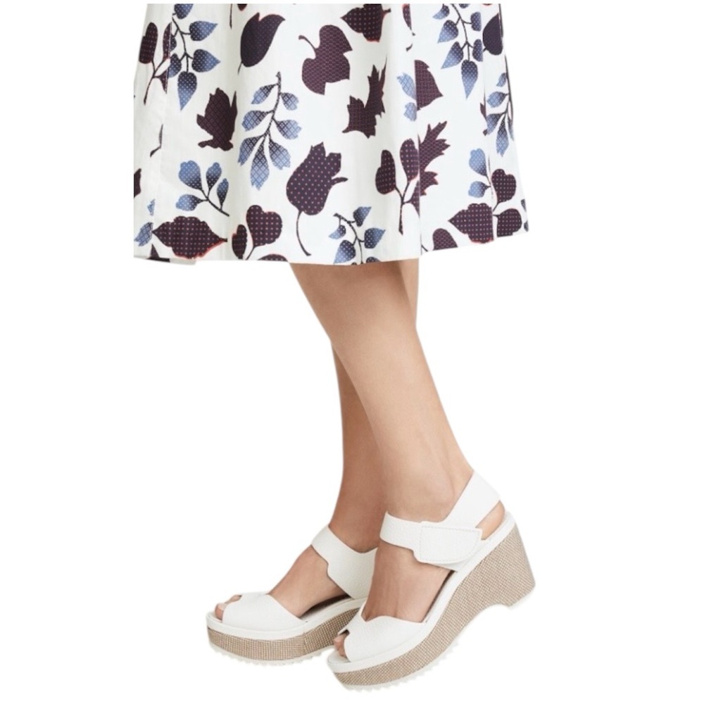 Pedro Garcia Women’s Fah Platform White and Tan Wedge Sandals